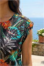Black Palm Print Shell Top, Image 4 of 4