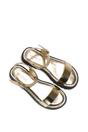 Gold XY LONDON Gold 'Sorella' Low Heel Chunky Sandals With Ankle Strap, Image 6 of 6