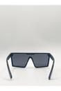Black Black Oversized Flat Top Square Frame Sunglasses, Image 4 of 4
