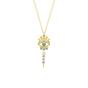 Gold Turquoise Evil Eye Eyelash Drop Sterling Silver Necklace, Image 1 of 8