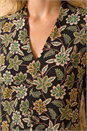 Green Floral Print V-Neck Top, Image 4 of 4