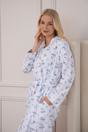 Navy Camille Lingerie Navy 100% Cotton Lightweight Porcelain Floral Wrap, Image 3 of 7