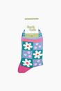 Multi Flower Checkerboard Bamboo Socks, Image 4 of 4