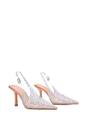 Beige XY LONDON Beige 'Pauline' Perspex Slingback High Heels With Crystal Details, Image 3 of 6