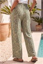 Stone Petite Paisley Print Wide Leg Trouser, Image 3 of 4