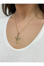 Gold Cross Pendant Necklace in Multi Colour Stones - Gift Boxed, Image 1 of 5