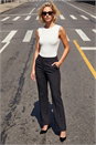 Charcoal Bootcut Leg Stretch Trousers, Image 1 of 4