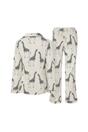 White Giraffe ButtonDown Long Pyjama Set, Image 3 of 5