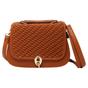Brown Rouched Front Crossbody with Clasp Button, Image 1 of 1