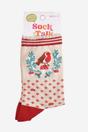 Red Christmas Robin Wreath Bamboo Socks, Image 5 of 5