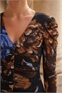 Black Petite Mesh Ruched Dress, Image 4 of 4
