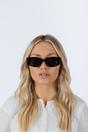 Black Oval Rectangular Vintage Sunglasses, Image 2 of 6