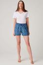 Royal Blue "Marrakesh" Paisley Crisp Cotton Sleep Shorts, Image 1 of 3