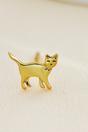Gold Mia Gioielli Gold Sterling Silver Cat Stud Earrings, Image 2 of 2