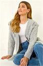 Grey 3D Bow Knit Cardigan, Image 2 of 5