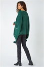Emerald Longline Sparkle Embellished Tassel Poncho, Image 3 of 5