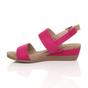 Fuchsia Low Wedge Heel Strappy Slingback Sandals, Image 3 of 6