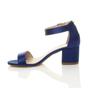 Navy Blue AJVANI Navy Blue Mid Block Heel Ankle Strap Sandals, Image 3 of 6