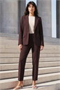 Dark Brown Straight Leg Trousers, Image 5 of 5
