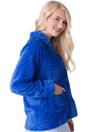 Blue Camille Lingerie Blue Supersoft Button Front Embossed Bed Jacket, Image 4 of 5