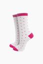 Off White Sock Talk Off White Polka Dots Combed Cotton Glitter Socks, Image 1 of 4