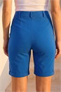 Petrol Blue Turn Up Stretch Shorts, Image 3 of 4