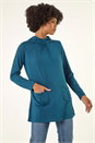 Teal Snit Pocket Tunic Top, Image 1 of 5