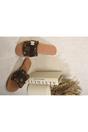 Brown iKrush Brown Jenny Open Toe Printed Flat Sandals, Image 4 of 7