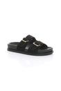 Black AJVANI Black Flatform Double Buckle Footbed Sandals, Image 1 of 4