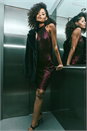 Maroon Dusk Sequin Halter Trapeze Dress, Image 7 of 7