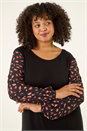 Black Curve Contrast Stretch Top, Image 4 of 5