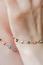 Gold Turkish Evil Eye Bead Bracelet Adjustable, Image 1 of 2