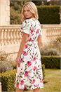 Ivory  Petite Floral V-Neck Midi Dress, Image 3 of 4