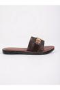 Brown Amber Patterned Slider Sandals, Image 3 of 8