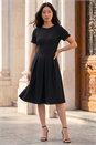 Black Petite Textured Midi Dress, Image 1 of 4