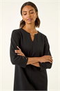 Black Keyhole Chain Shift Dress, Image 4 of 5