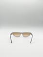 Grey Retro Oval Sunglasses in Light Grey, Image 6 of 6