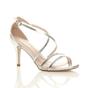 Silver AJVANI Silver High Heel Crossed Straps Buckle Sandals, Image 1 of 6