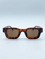 Brown Chunky Square Frame Sunglasses in Tortoiseshell, Image 1 of 4