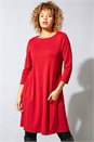Red A-Line Pocket Detail Swing Dress, Image 1 of 4