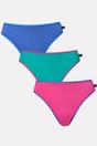 Teal British Boxers Teal Pack of Three "Amusements" Cotton High Leg Knickers, Image 1 of 6
