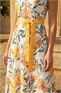 Ivory  Floral Print Lace Stretch Dress, Image 4 of 4