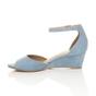 Light Blue AJVANI Light Blue Mid Wedge Heel Ankle Strap Sandals, Image 3 of 6