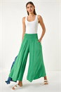Green Fine Stripe Wide Culotte Trouser, Image 2 of 5