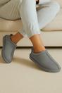 Grey Faux Fur Lined Comfy Aztec Embroidered Ultra Mini Booties Slippers, Image 1 of 6