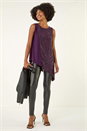 Purple Sparkly Asymmetric Stretch Vest, Image 2 of 5