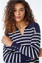  Relaxed Polo Neck Striped Jumper, Image 4 of 5