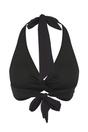 Black WOVCOR Black Ruched Halterneck Triangle Bikini Top, Image 3 of 4