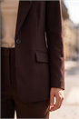 Dark Brown Single Breasted Blazer, Image 4 of 4