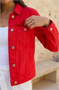 Red Classic Cotton Denim Jacket, Image 4 of 4